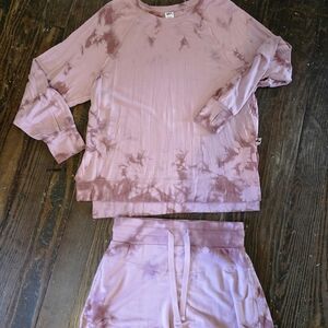 JoyLab Pink Tie-Dye Long Sleeve Top